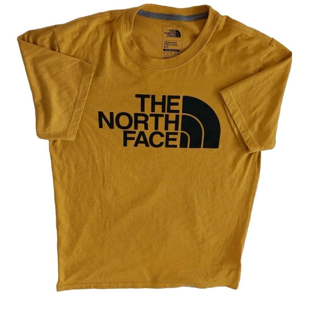 The North Face Standard Fit Men Small Activewear Pullover Crew Neck Shirt Yellow